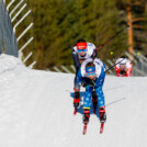 Annika Malacinski (USA) und Trine Goepfert (GER) hängen Joanna Kil (POL), (l-r) ab.