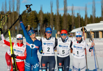 Frauenpower in Rena: Joanna Kil (POL), Annika Malacinski (USA), Sophia Maurus (GER), Trine Goepfert (GER), Kjersti Graesli (NOR), (l-r)