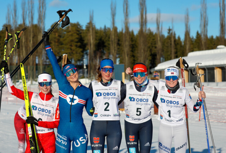 Frauenpower in Rena: Joanna Kil (POL), Annika Malacinski (USA), Sophia Maurus (GER), Trine Goepfert (GER), Kjersti Graesli (NOR), (l-r)