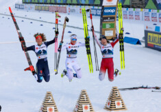 Die Top 3: Nathalie Armbruster (GER), Gyda Westvold Hansen (NOR), Haruka Kasai (JPN), (l-r)