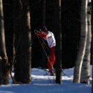 Thomas Rettenegger (AUT) bestreitet das Rennen allein an der Spitze.