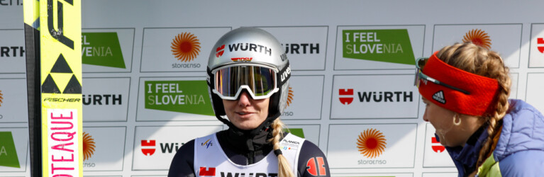 Svenja Wuerth (GER) lag nach ihrem Sprung zwischenzeitlich in Führung.