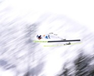 Johannes Lamparter (AUT) bei seinem Sprung auf der Großschanze von Planica