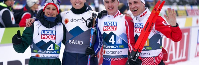 Starke Teamleistung der Franzosen Antoine Gerard (FRA), Matteo Baud (FRA), Marco Heinis (FRA), Laurent Muhlethaler (FRA), (l-r)