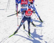 Johannes Rydzek (GER) mit den starken Läufern Eero Hirvonen (FIN) und Ilkka Herola (FIN)