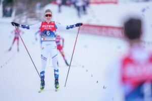 Jens Luraas Oftebro (NOR) ist glücklich über den zweiten Platz.