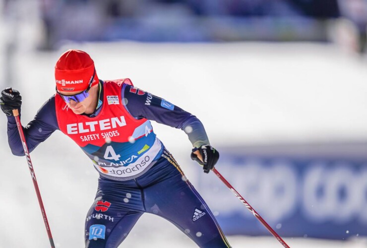 Julian Schmid (GER) konnte das Tempo nicht ganz mitgehen.