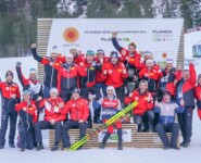 Johannes Lamparter (AUT) mit dem österreichischen Team