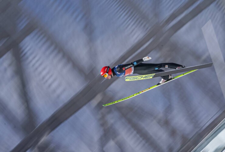 Terence Weber (GER) springt am Holmenkollen in Oslo (NOR).