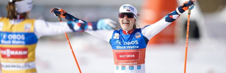 Ida Marie Hagen (NOR) läuft mit Bestzeit aufs Podium.