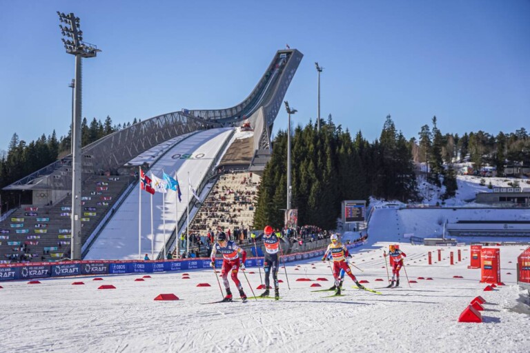 Stefan Rettenegger (AUT), Julian Schmid (GER), Johannes Lamparter (AUT), (l-r) vor toller Kulisse