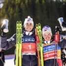 Jarl Magnus Riiber (NOR) und Gyda Westvold Hansen (NOR), (l-r) gewinnen den King's Cup.