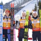 Die Top 3 der Gesamtwertung: Nathalie Armbruster (GER), Gyda Westvold Hansen (NOR), Ida Marie Hagen (NOR), (l-r)