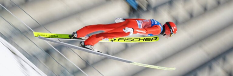 Eric Frenzel (GER) bei seinem letzten Sprung am Holmenkollen.