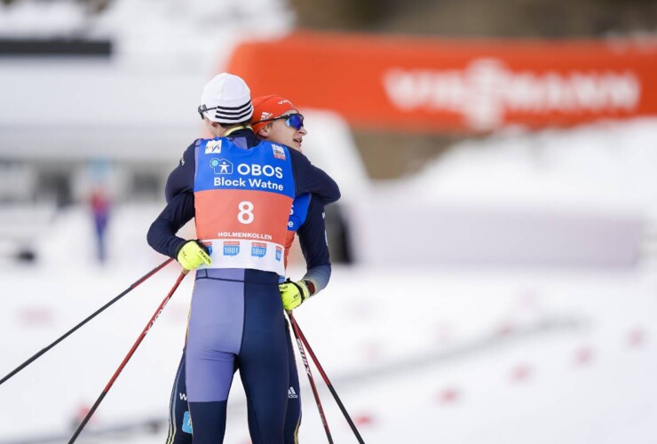 Gemeinsam zum Erfolg: Julian Schmid (GER), Vinzenz Geiger (GER), (l-r)