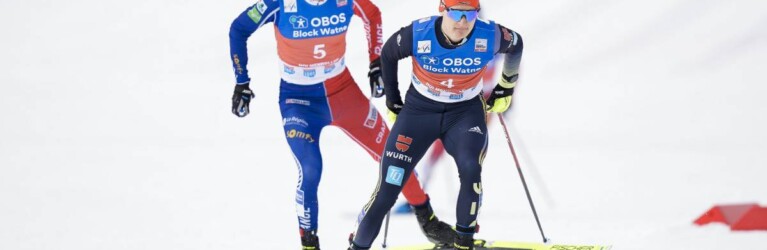 Julian Schmid (GER) läuft vor Laurent Mühlethaler.