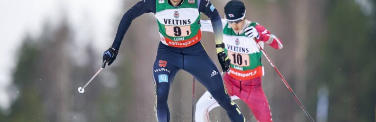 Johannes Rydzek (GER) am Ort, an dem er vier Goldmedaillen bei einer WM gewann.
