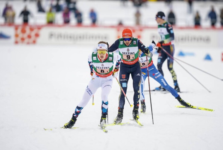Espen Andersen (NOR) und Johannes Rydzek (GER), (l-r) liefen in den zweiten Mannschaften ihrer Nationen.
