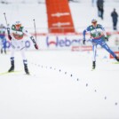 Jens Luraas Oftebro (NOR) im Zielsprint mit Ilkka Herola (FIN), (l-r)