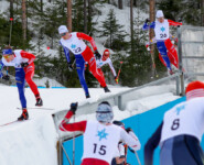 Gael Blondeau (FRA), Edgar Vallet (FRA), Pascal Mueller (SUI), Mael Tyrode (FRA), (l-r) beim COC in Lahti (FIN)