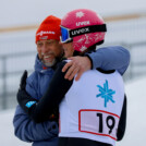 David Mach (GER) feiert mit Holger Meichsner seinen gelungenen Sprung.