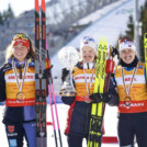 Die Top drei der Damen: Nathalie Armbruster (GER), Gyda Westvold Hansen (NOR), Ida Marie Hagen (NOR), (l-r)