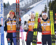 Die Top drei der Damen: Nathalie Armbruster (GER), Gyda Westvold Hansen (NOR), Ida Marie Hagen (NOR), (l-r)