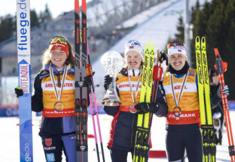 Die Top drei der Damen: Nathalie Armbruster (GER), Gyda Westvold Hansen (NOR), Ida Marie Hagen (NOR), (l-r)