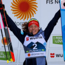 So sah man sie in dieser Saison häufig: Nathalie Armbruster (GER) jubelt auf dem Podium.