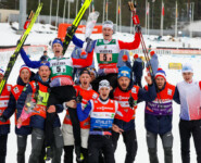 Team Frankreich konnte ebenfalls mehrere Podestplätze feiern. Im Bild: Laurent Muhlethaler (FRA), Alexandre Villet (FRA), Antoine Gerard (FRA), Matteo Baud (FRA), Alex Mougin (FRA), Marco Heinis (FRA), (l-r)