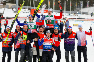 Team Frankreich konnte ebenfalls mehrere Podestplätze feiern. Im Bild: Laurent Muhlethaler (FRA), Alexandre Villet (FRA), Antoine Gerard (FRA), Matteo Baud (FRA), Alex Mougin (FRA), Marco Heinis (FRA), (l-r)