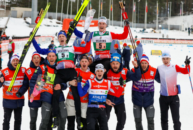 Team Frankreich konnte ebenfalls mehrere Podestplätze feiern. Im Bild: Laurent Muhlethaler (FRA), Alexandre Villet (FRA), Antoine Gerard (FRA), Matteo Baud (FRA), Alex Mougin (FRA), Marco Heinis (FRA), (l-r)