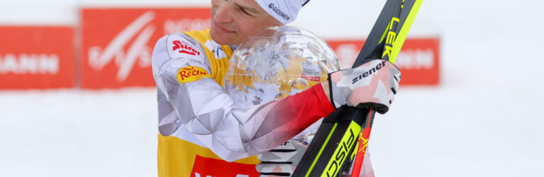 Am Ziel seiner Träume: Johannes Lamparter (AUT) mit der großen Kristallkugel.