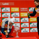 Johannes Lamparter (AUT) und Julian Schmid (GER) (l-r) bei der finalen Siegerehrung in Lahti (FIN)