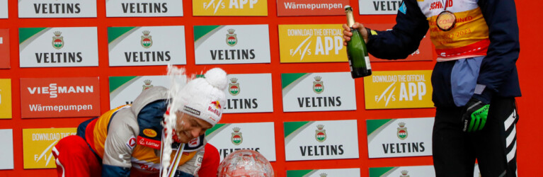 Johannes Lamparter (AUT) und Julian Schmid (GER) (l-r) bei der finalen Siegerehrung in Lahti (FIN)