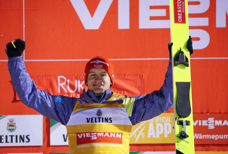 Julian Schmid (GER) gewann in Ruka (FIN) seinen ersten Weltcup und übernahm das gelbe Trikot des Spitzenreiters.