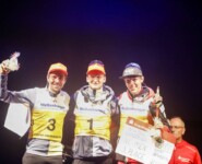 Sie waren am stärksten: Johannes Rydzek (GER), Julian Schmid (GER), Franz-Josef Rehrl (AUT), (l-r).