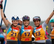 Gutgelaunte Italienerinnen: Greta Pinzani (ITA), Daniela Dejori (ITA), Veronica Gianmoena (ITA), (l-r)