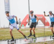 Auch die Männer waren zeitweise als Trio unterwegs: Espen Bjoernstad (NOR), Julian Schmid (GER), Johannes Rydzek (GER), (l-r).