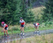 Die Spitzengruppe: Nathalie Armbruster (GER), Jenny Nowak (GER), Gyda Westvold Hansen (NOR), (l-r)
