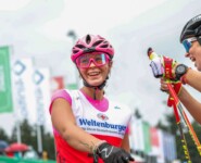 Gute Stimmung bei den Aktiven trotz des unschönen Wetters: Annika Malacinski (USA)