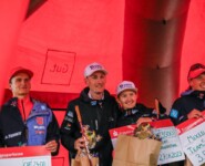 Espen Bjoernstad (NOR) und Gyda Westvold Hansen (NOR) (l-r) gewinnen für Norwegen I.