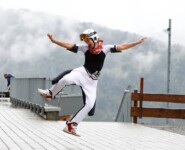 Annika Malacinski (USA) lässt sich auch vom Wetter die Laune nicht verderben.