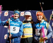 Die Siegerinnen: Ema Volavsek (SLO), Gyda Westvold Hansen (NOR), Nathalie Armbruster (GER), (l-r)