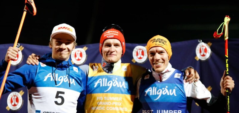 Das Podium der Herren: Eero Hirvonen (FIN), Julian Schmid (GER), Franz-Josef Rehrl (AUT), (l-r)