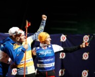 Gute Stimmung auch bei den Herren auf dem Podium: Eero Hirvonen (FIN), Julian Schmid (GER), Franz-Josef Rehrl (AUT), (l-r)