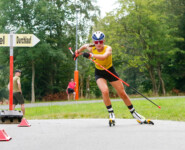 Greta Pinzani (ITA) trug am zweiten Tag das gelbe Trikot der Gesamtführenden.