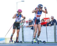 Nathalie Armbruster (GER) beim Durchlauf mit Ida Marie Hagen (NOR), (l-r)