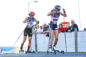 Nathalie Armbruster (GER) beim Durchlauf mit Ida Marie Hagen (NOR), (l-r)