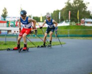 Stefan Rettenegger (AUT) und Ilkka Herola (FIN) (l-r) führten das Rennen an, wurden aber disqualifiziert.